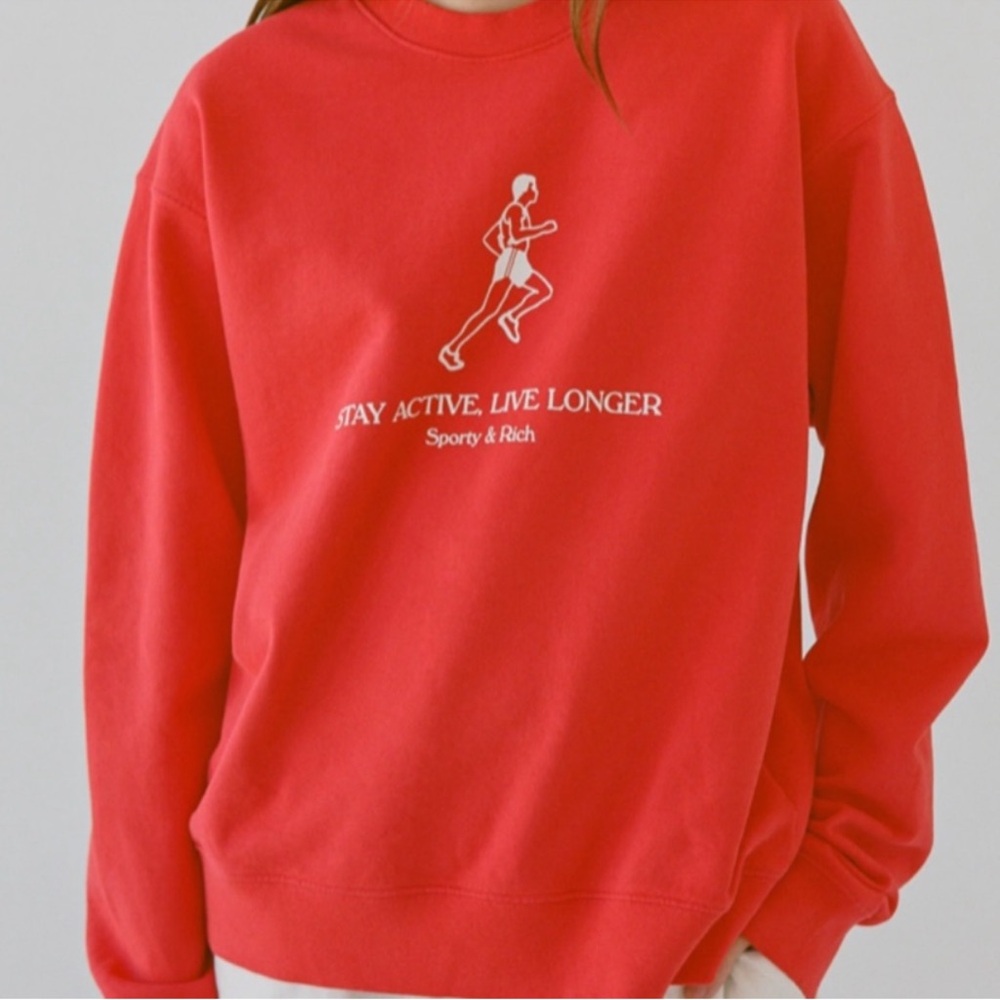 Sporty & Rich Red Vintage Style Sweatshirt